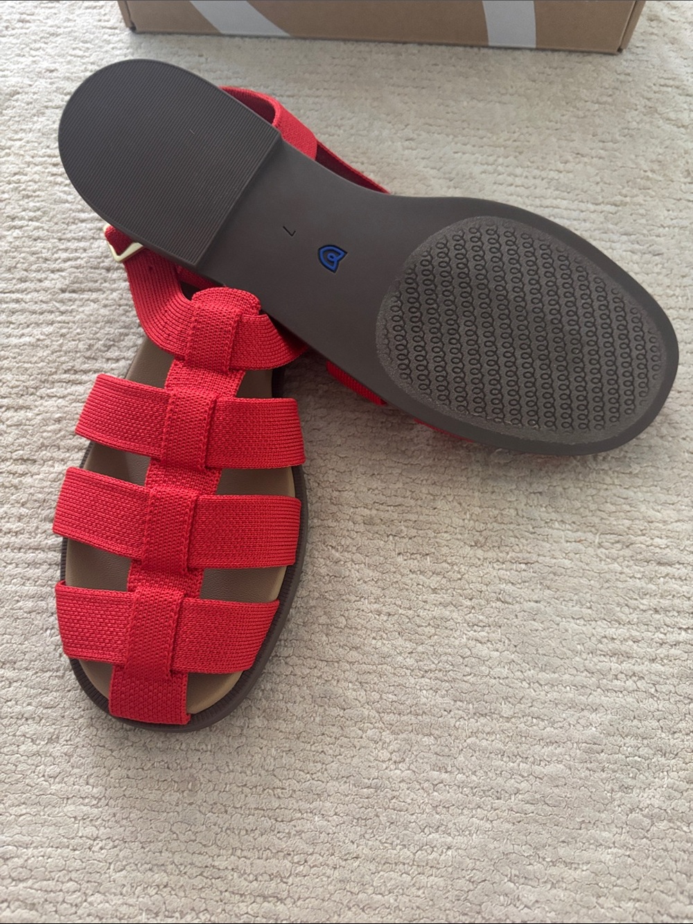 Rothy's Red Strappy Fisherman Sandals - Picture 4 of 5